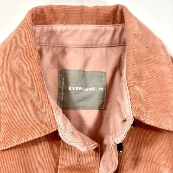 Everlane Corduroy Oversized Shirt Jacket Womens XXS Blush Pink Button Front Soft - Picture 5 of 10
